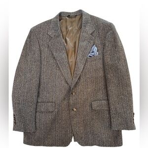Broadmoor Pike Tweed Blazer Mens 42R Vintage Brown Academia Old Money Classic